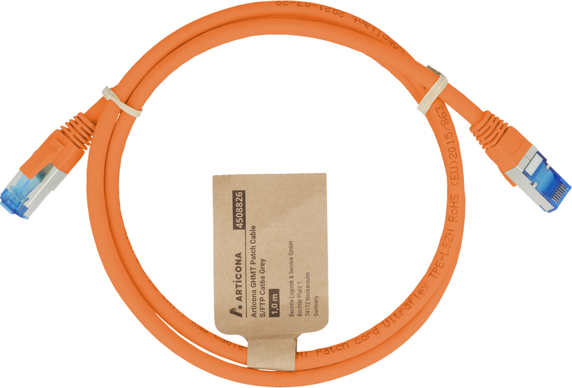 Patch Cable RJ45 S/FTP Cat6a 15m Orang