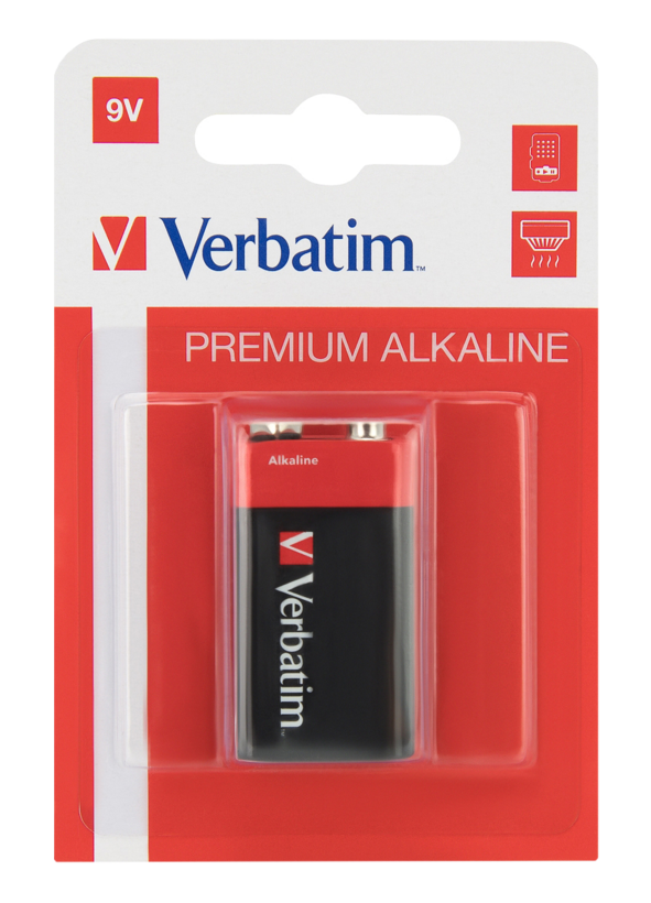 Batteria alcalina 6LR61 Verbatim, 1 pz.
