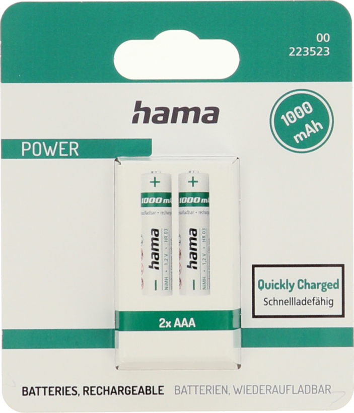 Hama AAA 1.000 mAh NiMH Akkus 2 St