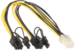 Power Adapter 2x6/8-pin/m - 6-pin/f 0.3m