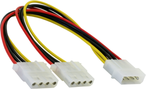 Power Adapter 4-pin/m - 2x 4-pin/f 0.11m