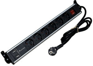 6-way Power Strip + 3x USB A/C 1.4m