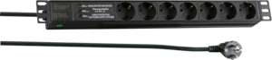 7-way Power Strip w/ Surge Prot 2m Black