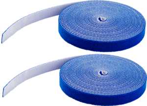 Hook-and-Loop Cable Tie Roll 15m Blue 2x