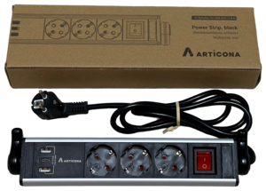 3-way Power Strip + 3x USB A/C 1.4m